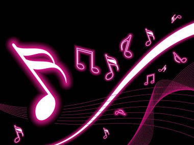 Background with musical notes, wave clipart