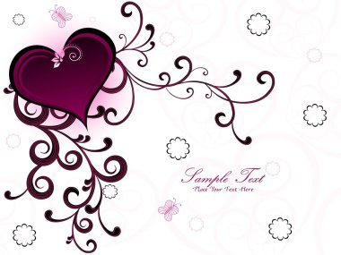 Background with decorated heart clipart