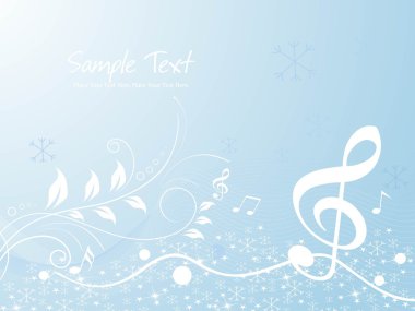 Background with floral, musical notes clipart