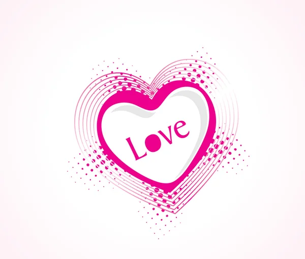 Illustrazione vettoriale di cuore rosa su sfondo bianco — Vettoriale Stock