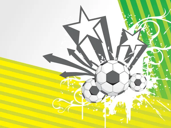 Vectorillustratie van drie voetbal met abstracte achtergrond — Stockvector