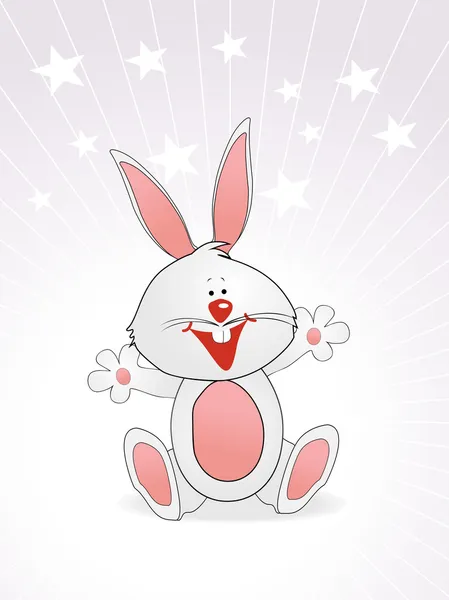 Mutlu tavşan vektör çizim — Stok Vektör
