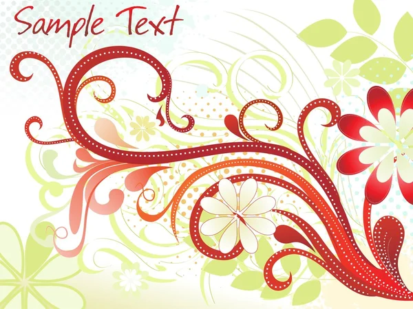 Fond pointillé avec courbe florale — Image vectorielle