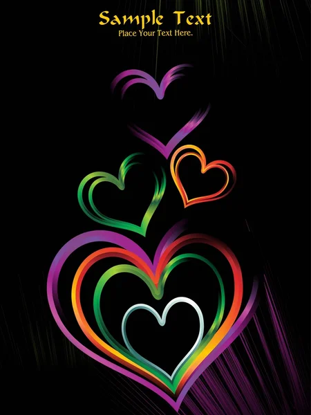 Bakgrund med glänsande rainbow hjärta — Stock vektor