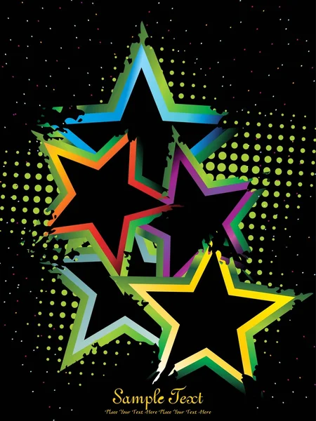 Gestippelde achtergrond met kleurrijke ster — Stockvector
