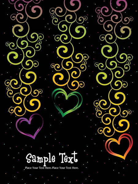 Background with hanging shiny heart — Stock Vector