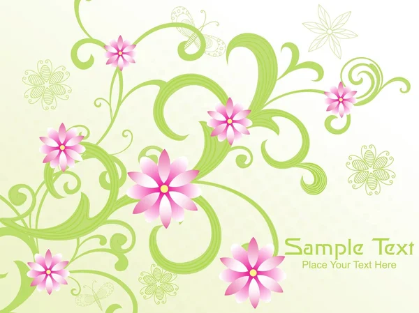 Background with green floral — Stock Vector