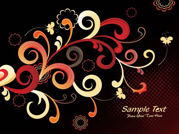 Dotted background with floral — Stock Vector
