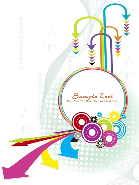 Fond avec des flèches colorées, cercle — Image vectorielle