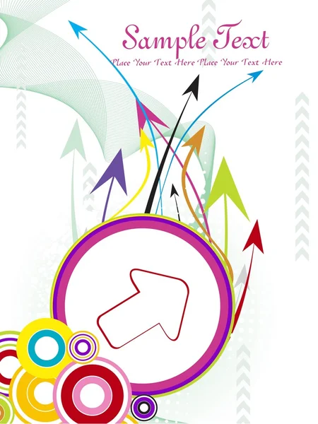 Arrière-plan avec flèches colorfyul, cercle — Image vectorielle
