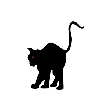 Vector isolated black cat clipart