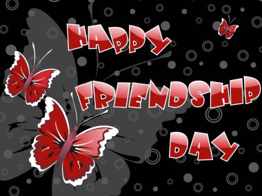 Friendship day background with butterfly clipart