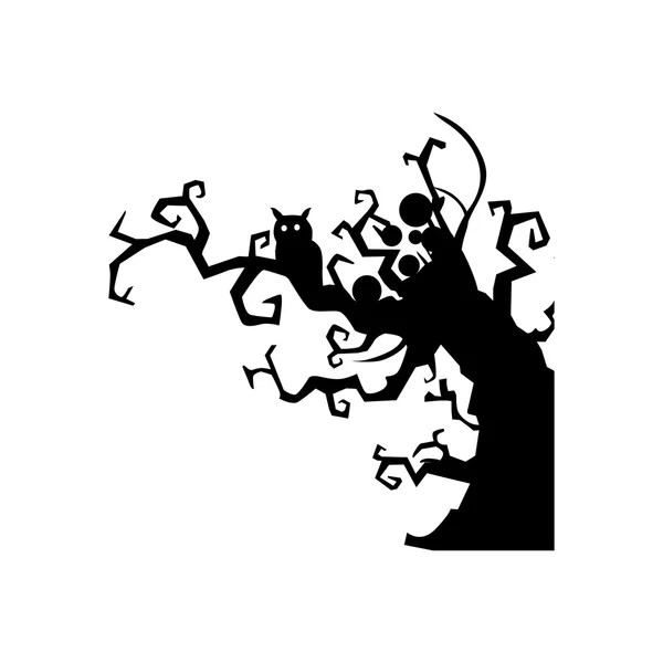 死んだ木の枝に座ってベクトル フクロウ — ストックベクタ