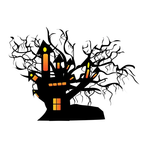 Halloween house izole vektör — Stok Vektör