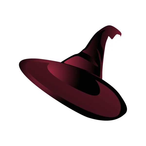 Vector isolated maroon witch hat — Stock Vector