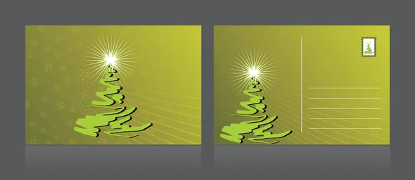 Vereinzelte fröhliche Weihnachtspostkarte auf Backblech — Stockvektor