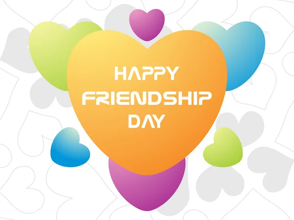 Carte de jour d'amitié avec coeur coloré — Image vectorielle