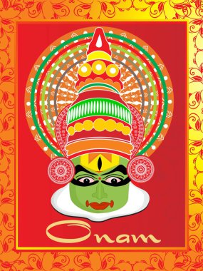 Beautiful pattern greeting card for onam clipart