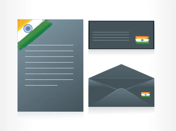 stock vector Set of letterhead, envelop and postcard