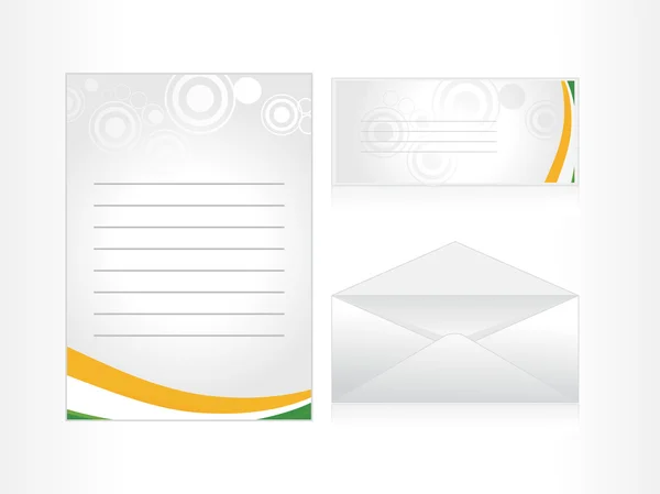Carte postale, en-tête et illustration d'enveloppe — Image vectorielle