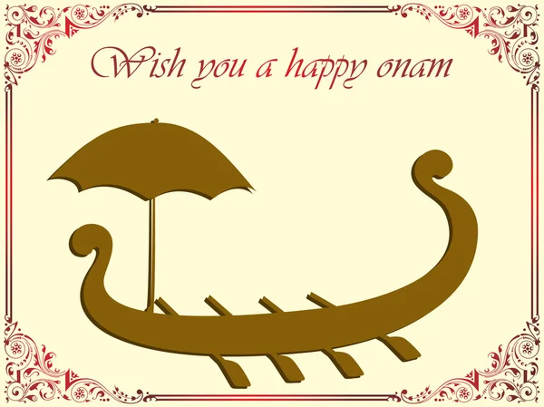 Te deseo una feliz tarjeta onam — Vector de stock