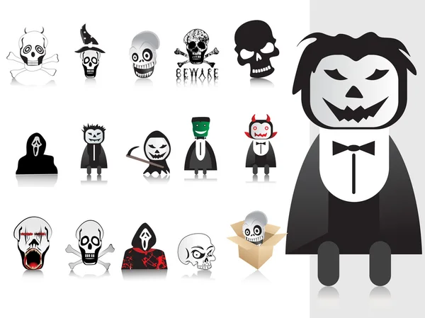 Illustration des icônes d'Halloween ensemble — Image vectorielle