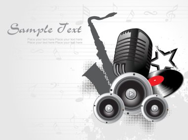 Vector illustration of musical background clipart