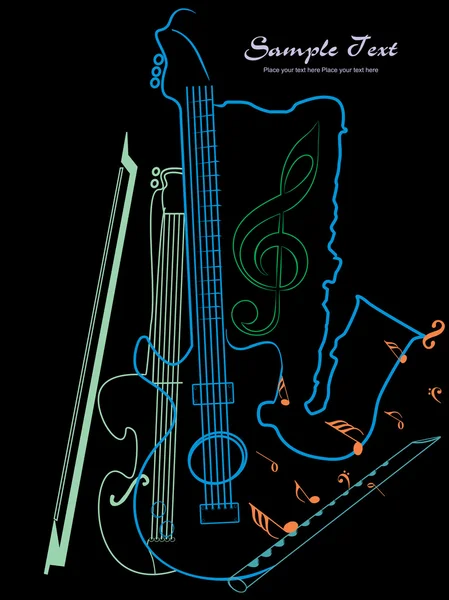 Illustration av musikalisk bakgrund — Stock vektor