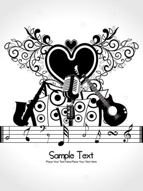 Musical background illustration clipart