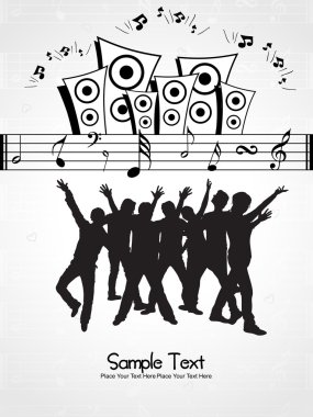 Musical background illustration clipart