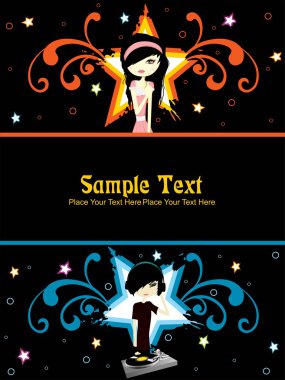 Vector illustration of music background clipart