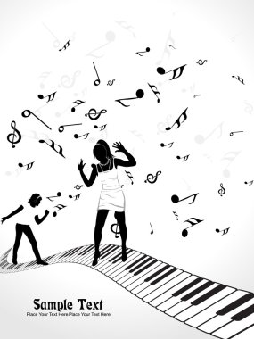 Vector illustration of music background clipart