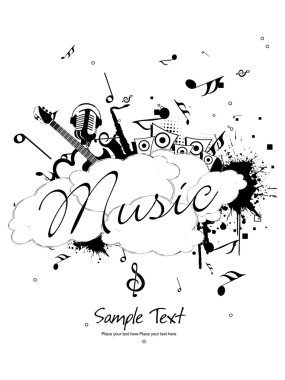 Vector illustration of music background clipart