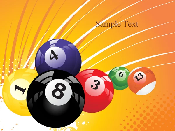 Arrière-plan avec boules de bouilliard colorées — Image vectorielle