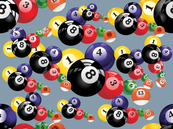 Arrière-plan avec boules de bouilliard colorées — Image vectorielle