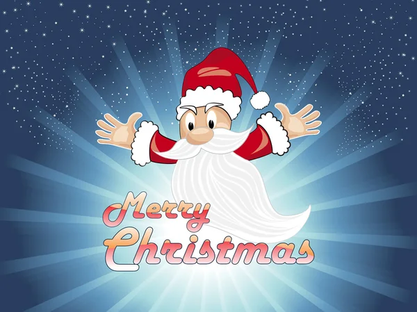 Rochen Hintergrund mit fliegendem Weihnachtsmann — Stockvektor