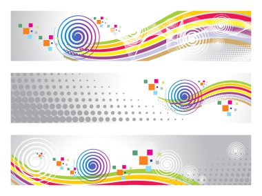 Background with set of headers clipart