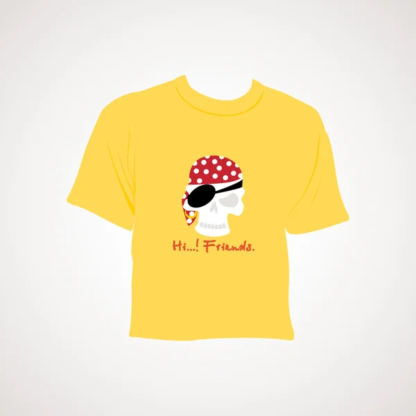Keltainen t-paita harmaalla taustalla — vektorikuva