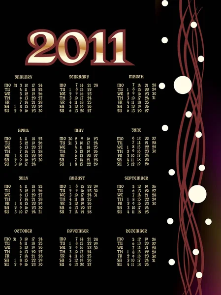 Vektor kalender för 2011 — Stock vektor