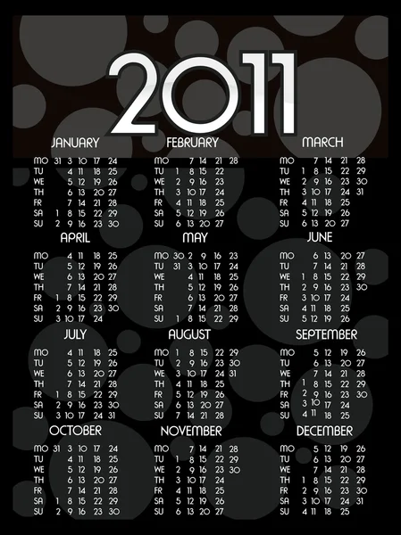 Wektor kalendarz na rok 2011 — Wektor stockowy
