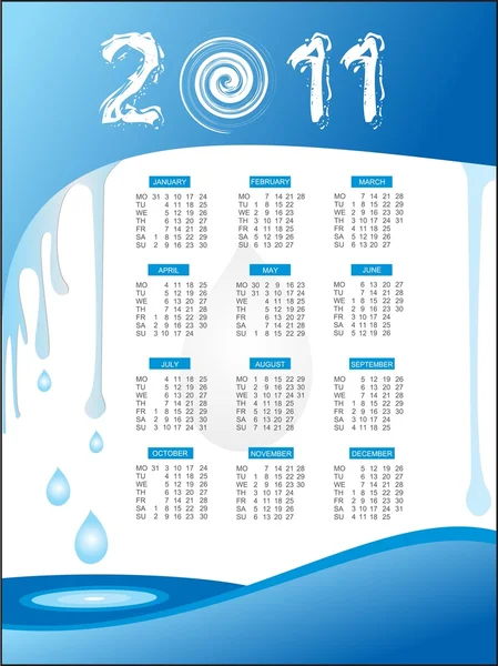 Календарь нового 2011 года — стоковый вектор