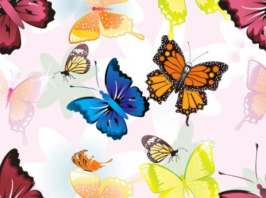 Colorful butterfly pattern wallpaper clipart