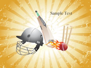 Background with cricket match object clipart