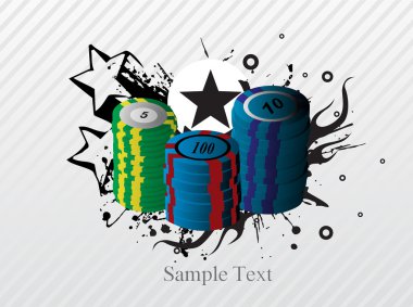 Background with stacks of poker chips clipart
