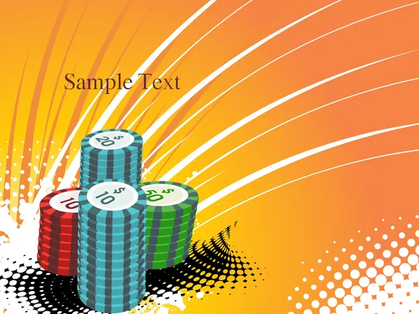 背景与成堆的扑克筹码 — 图库矢量图片