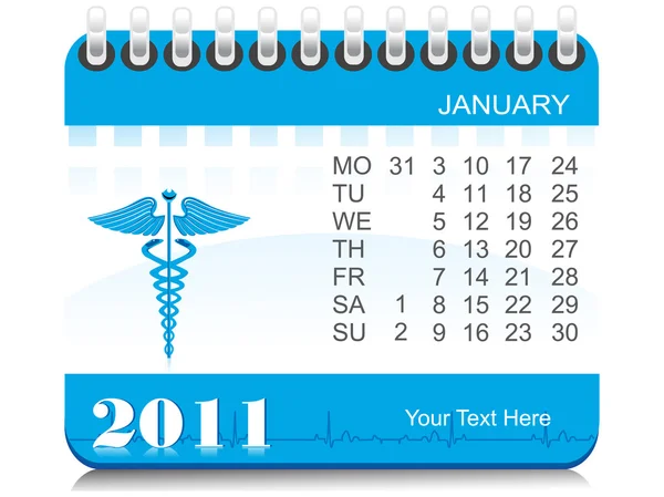 Vektor 2011 medizinischer Kalender — Stockvektor