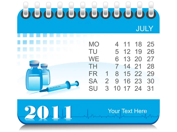 Vector 2011 calendario médico — Vector de stock