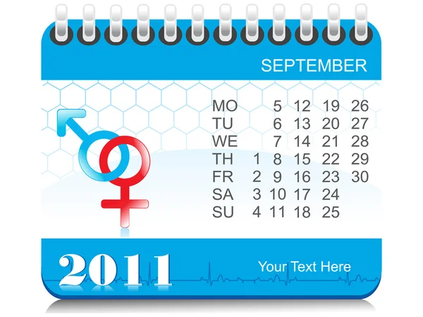 Vektor 2011 medicinska kalender — Stock vektor