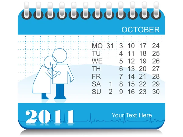 Vektor 2011 medicinska kalender — Stock vektor