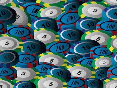Background with collection of poker chips clipart
